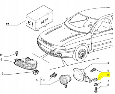 фото №5, Кліпса лампи протитуманної лівий перед fiat brava оригінальний номер 46473571