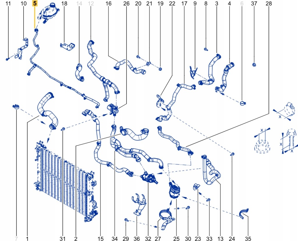 Шланг води renault express van 1.5 dci Оригінал