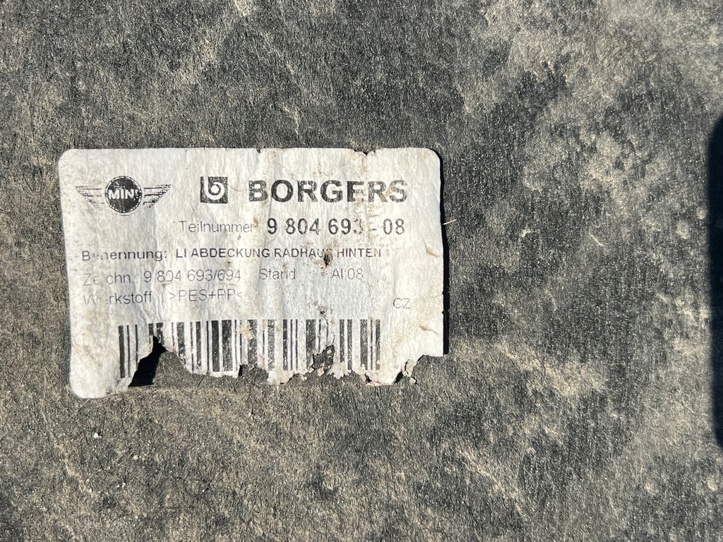 фото №7, Подкрылок левый задняя mini countryman r60 n47 9804693