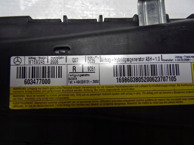 фото №8, Mercedes w169 w245 air bag подушка сиденье правая