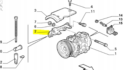 фото №8, Кронштейн компрессора кондиционера fiat bravo оригинальный номер 46407195