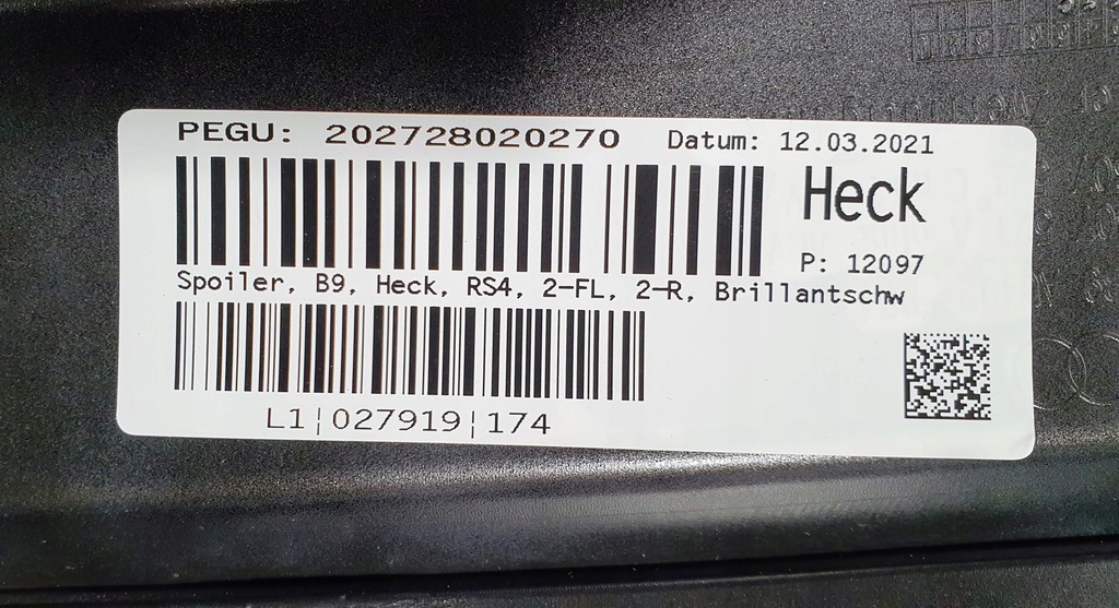 фото №9, Audi rs4 b9 спойлер дифузор задня новий оригінальний оригінальний номер 8w9807521a