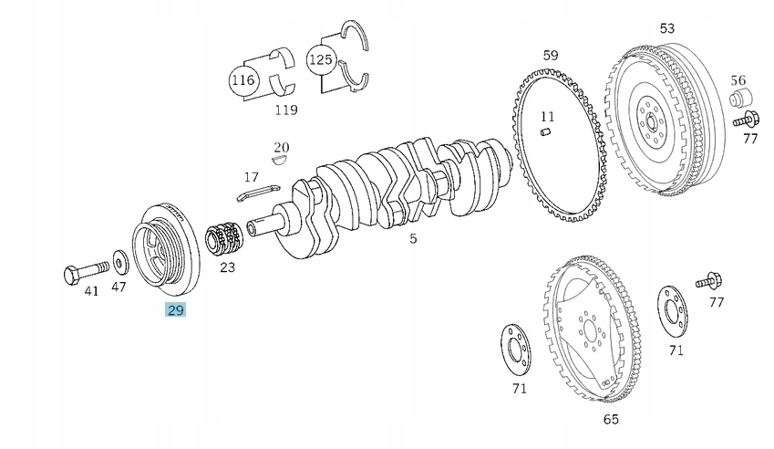 фото №1, Оригинальные шкив коленчатого вала mercedes-benz om611