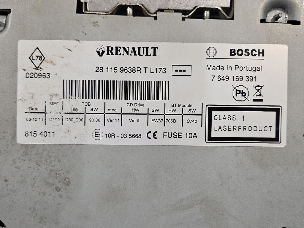 фото №4, Радіо заводський renault scenic iii 281159638r радіопрогравач