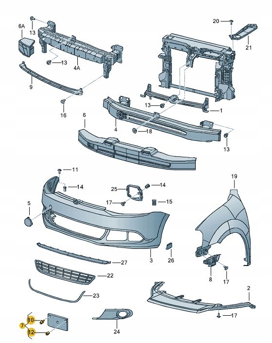 фото №2, Рамка номерного знака реєстраційний vw jetta aso