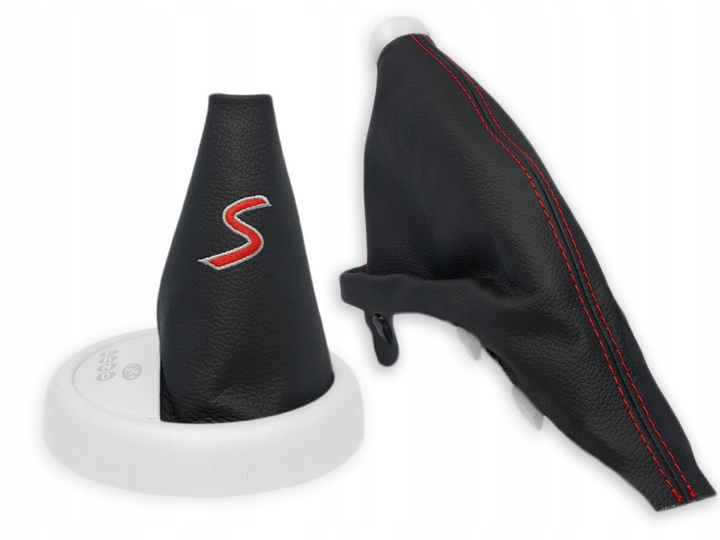 фото №1, Mini cooper s r50 автоматична коробка передач комплект чохли важеля czarna шкіра вишивка червоний