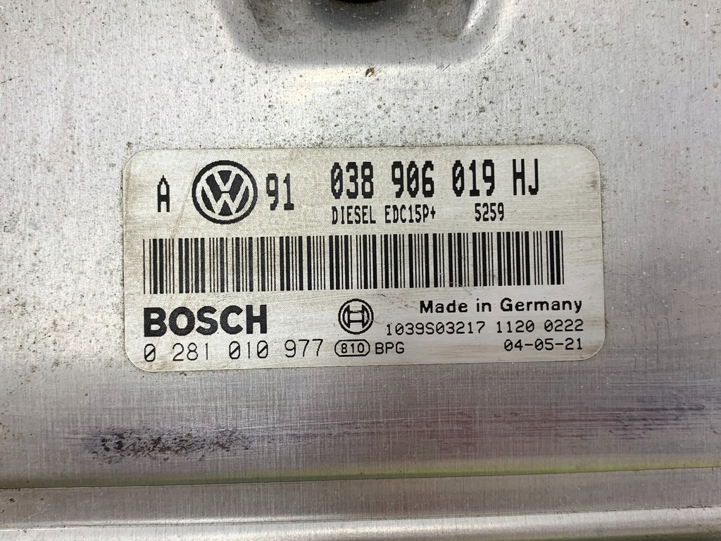 фото №5, Vw bora 1.9 tdi бортовой компьютер 038906019hj