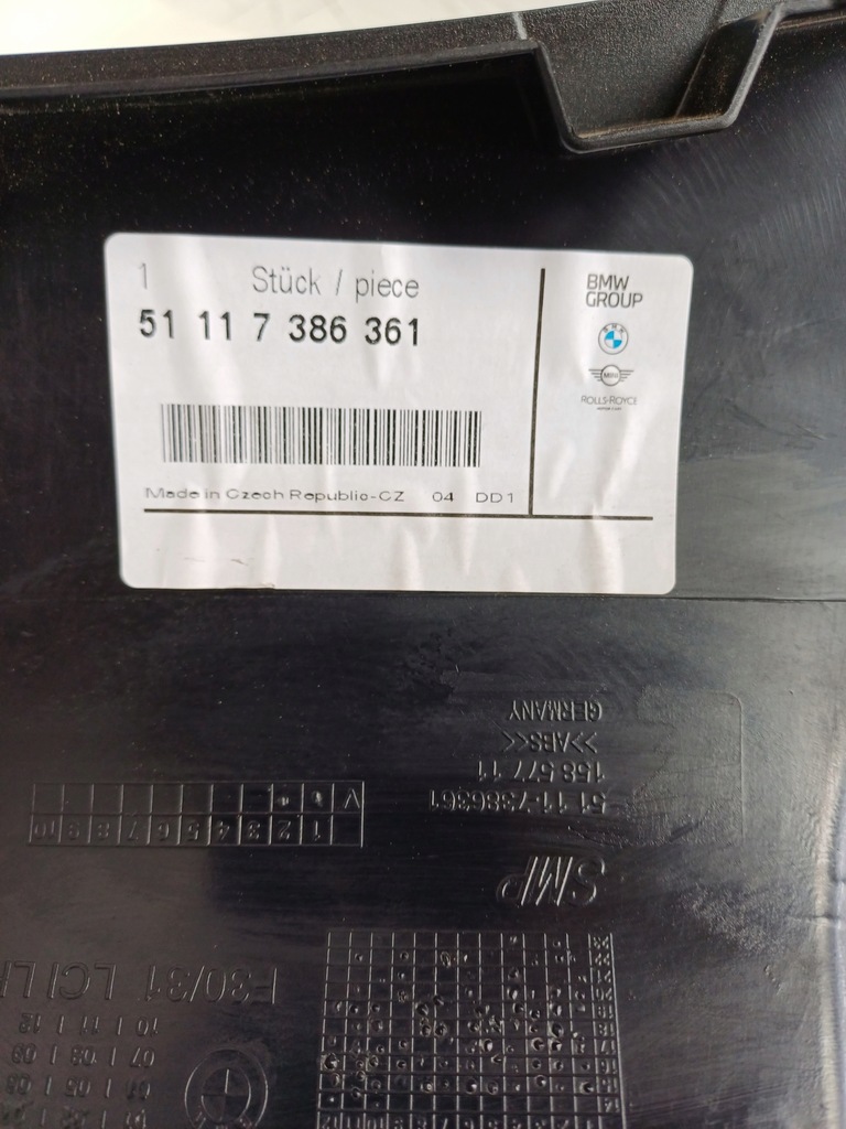 фото №10, Направляющая кронштейн противотуманной фары бампера перед левый bmw f30/f31 lift 15-18