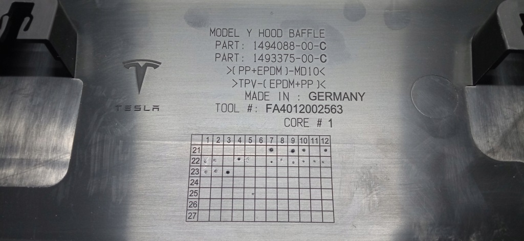 Tesla model y my 20- прокладка гумовий елемент захист рамка капот 1494088-00-c Доставка