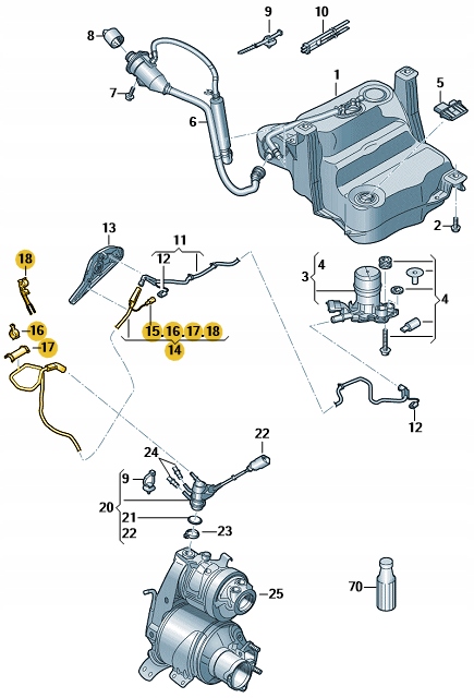 фото №9, Шланг adblue оригінальний номер vw passat b8 volkswagen оригінальний номер 3q0131984ae