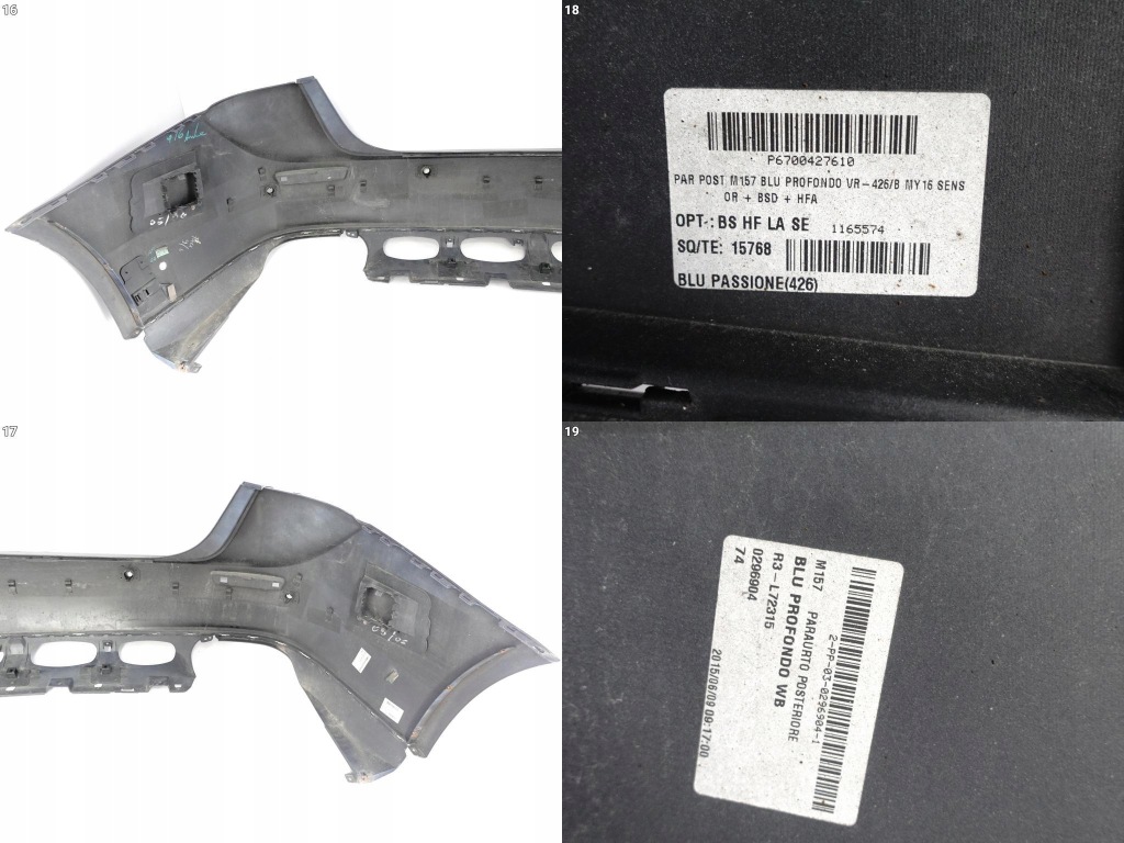 Maserati ghibli m157 13-17 бампер задняя 4xpdc Доставка