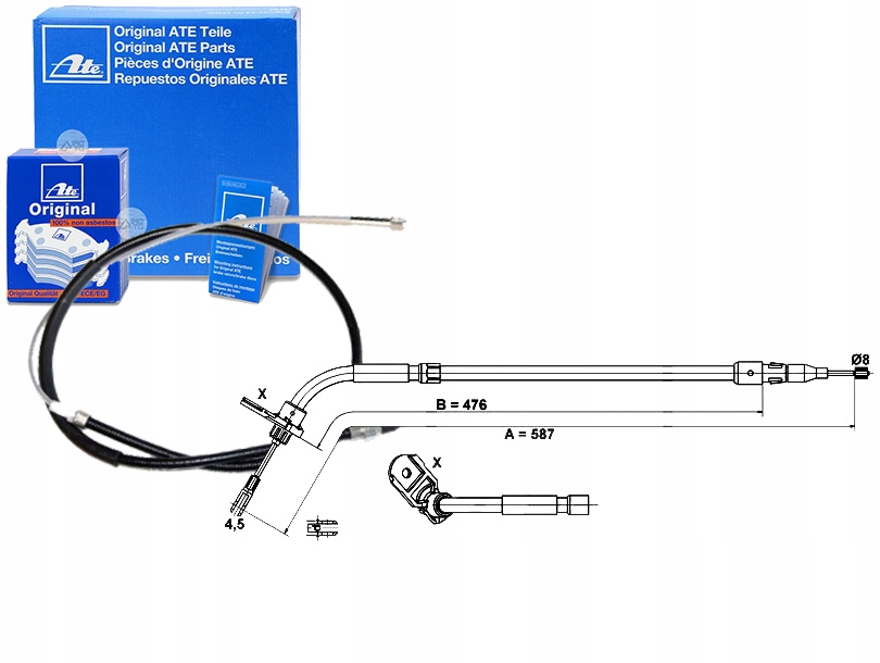 Купити Тягa трос гальма ручного ate 1694201185 43314