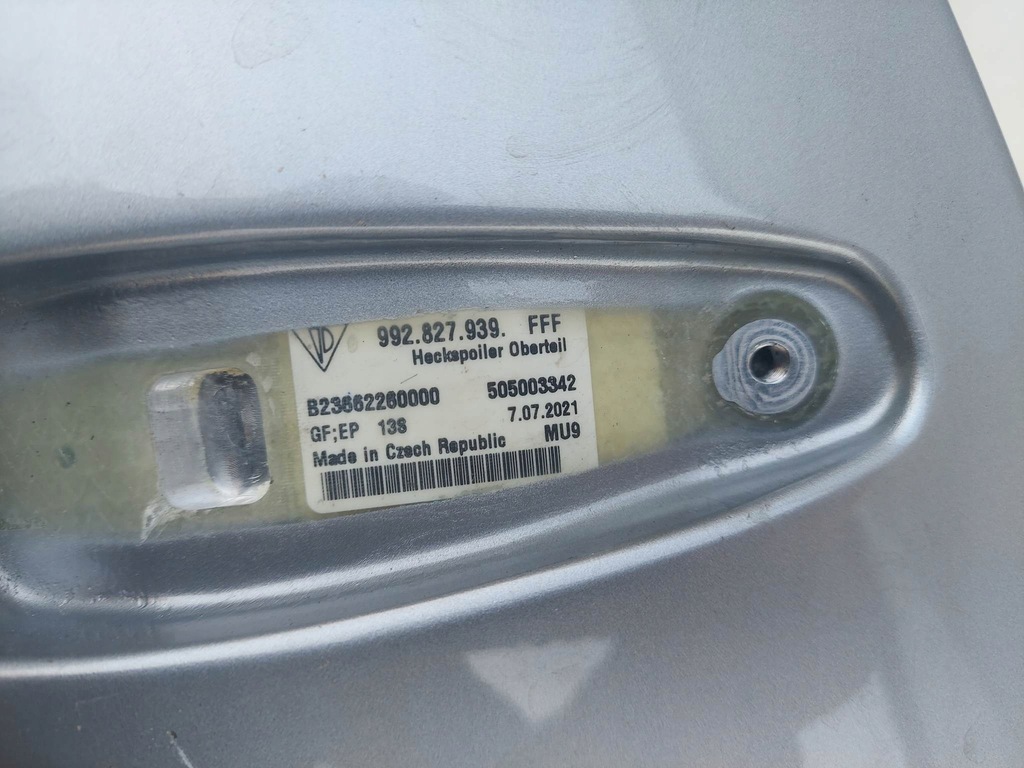 фото №10, Porsche 911 turbo s 992 спойлер спойлер крышки задняя