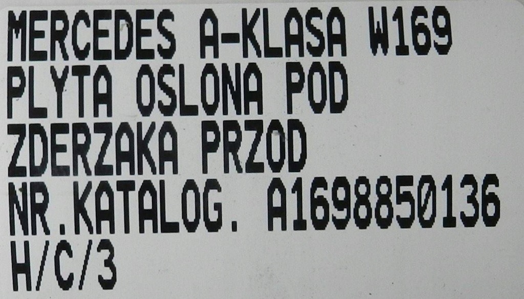 фото №7, Плита захист нижня бампера mercedes a-klasa w169 b-klasa w245 a1698850136