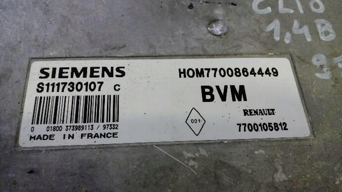 фото №8, Бортовий комп'ютер двигуна renault clio i 1,4b 7700864449