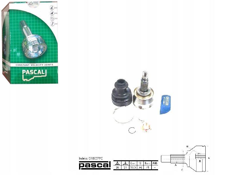 фото №1, Pascal g1b007pc набор шарнир, wał приводной