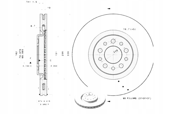 фото №1, Brembo гальмівні диски гальмівні 2szt. alfa romeo 159 brera