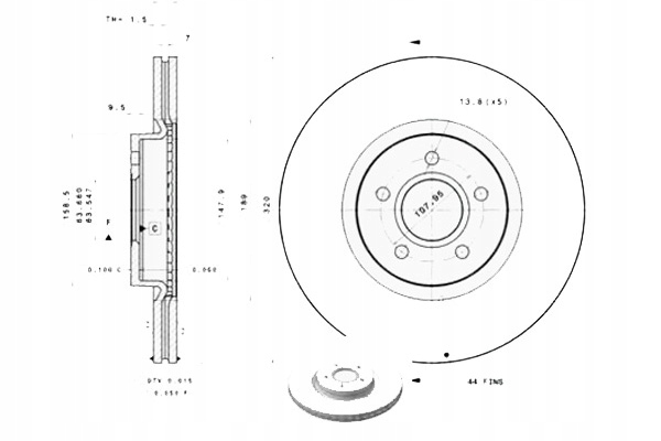 фото №1, Brembo тормозные диски тормозные 2szt. volvo c70 ii s40 ii