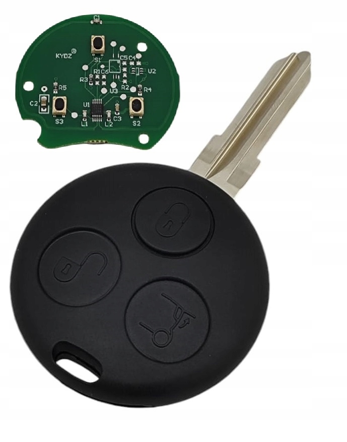 фото №1, Pilot ключ smart fortwo forfour roadster 3 кнопки 433 mhz sm02a