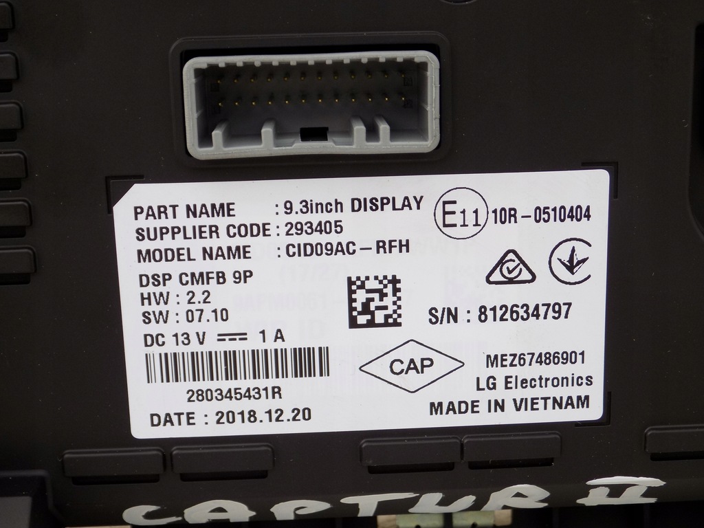 фото №6, Дисплей renault captur ii 280345431r