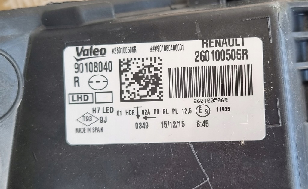 фото №4, Новый фара renault megane iv правый 260100506r