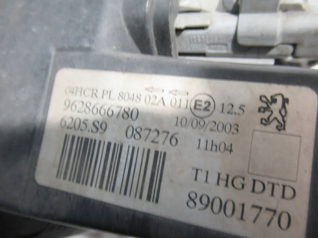 фото №8, Лампа перед права 9628666780 peugeot 206 02-