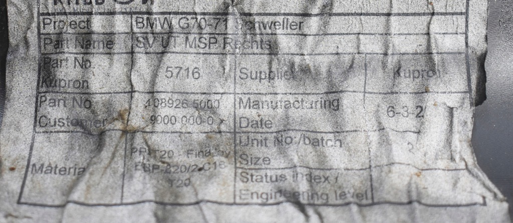 фото №5, Bmw 7 g70 правая молдинг порог порог правый org