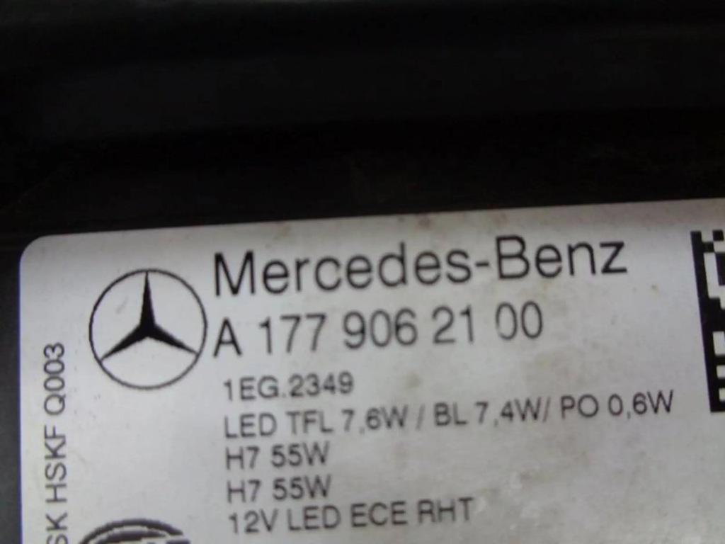 фото №8, Mercedes-benz a-klasa w177 лампа перед права