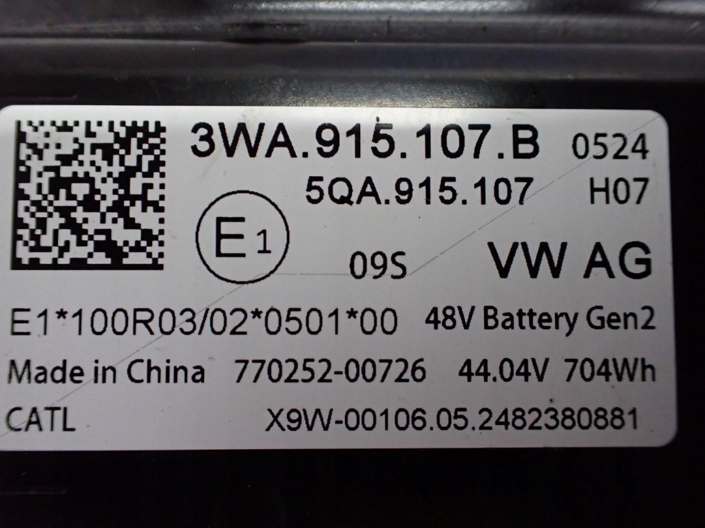 Аккумулятор аккумулятор 48v 3wa915107b оригинал skoda octavia iv 5e3 24r с Разборки