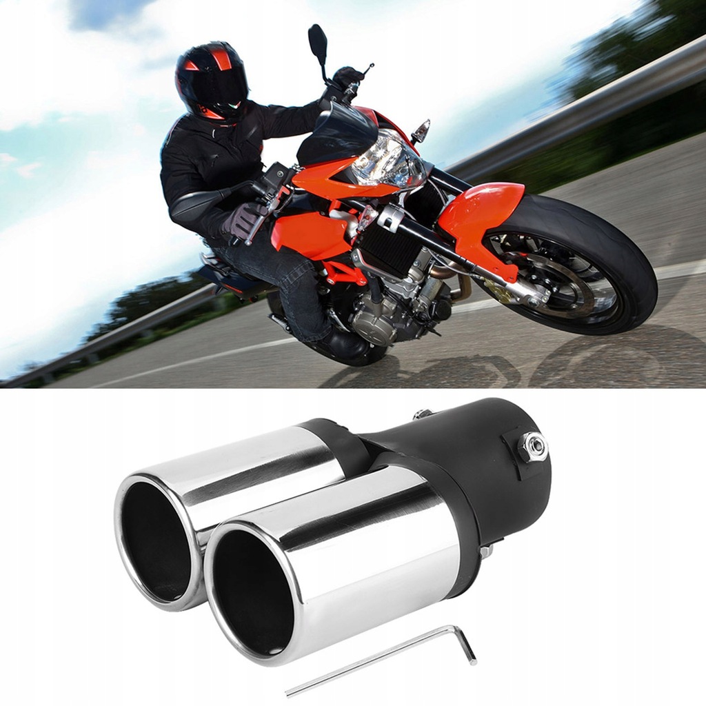 фото №15, Наконечник заднього глушника випускний накладка подвійний труба вихлопна uniwe