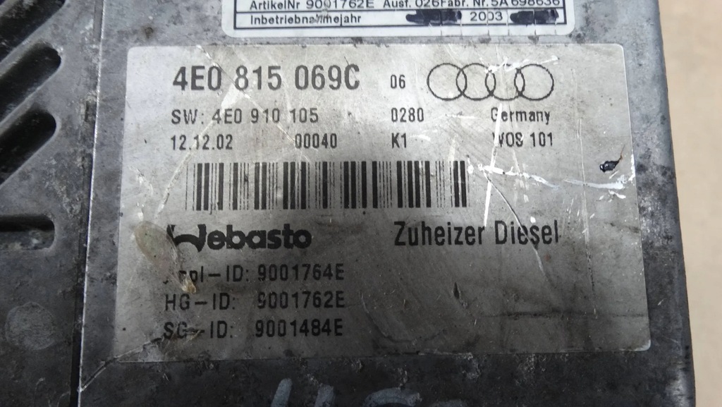 фото №6, Webasto 4e0815069c audi a8 d3 дизель