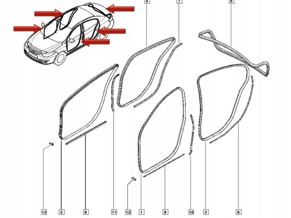 фото №5, Прокладка притвор двері перед do megane iii mk3