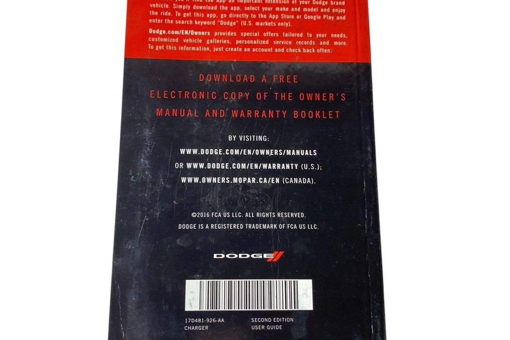 фото №10, Книга сервісна dodge charger 17d481926aa 3.6l бензиновий 218kw 2017