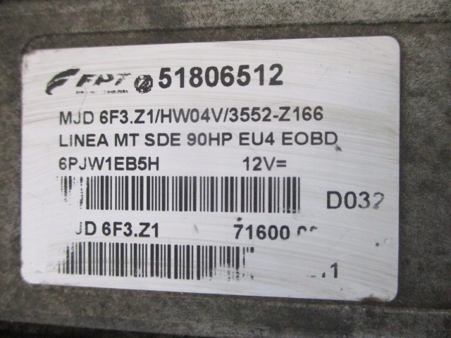 Fiat linea 1.3jtd mutlijet90km 199a3000 бортовий комп'ютер двигуна 51806512 в Україні