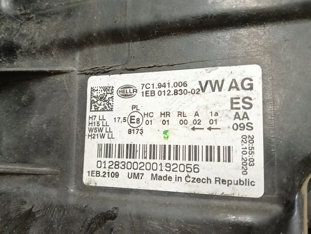 фото №8, Лампа правая фара правый vw crafter 2 ii 7c man tge 2016-