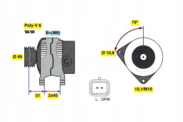 фото №1, Генератор 14v 80a citroen c2 c2 enterprise c3 i