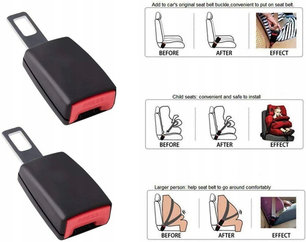 фото №4, 2x заглушка поперечина безпеки ременів подовжувач адаптер пряжка