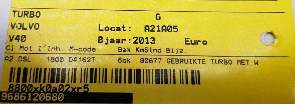 фото №9, Турбонагнітач 9686120680 gtc1244vz 1.6 hdi tdci psa ford volvo 80677 km