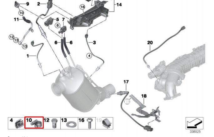 Суппорт шланг радиатора bmw 1 f21 07129952104 оригинальный в Украине