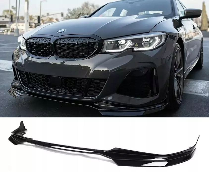 фото №13, Сплиттер накладка бампера bmw g20 g21 przedlift m набор чёрный блеск