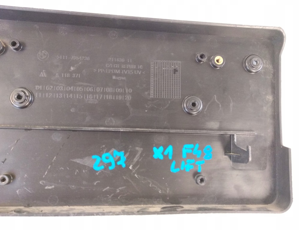 фото №7, Bmw x1 f48 lift lci підкладка pod номерний знак реєстраційна рамка