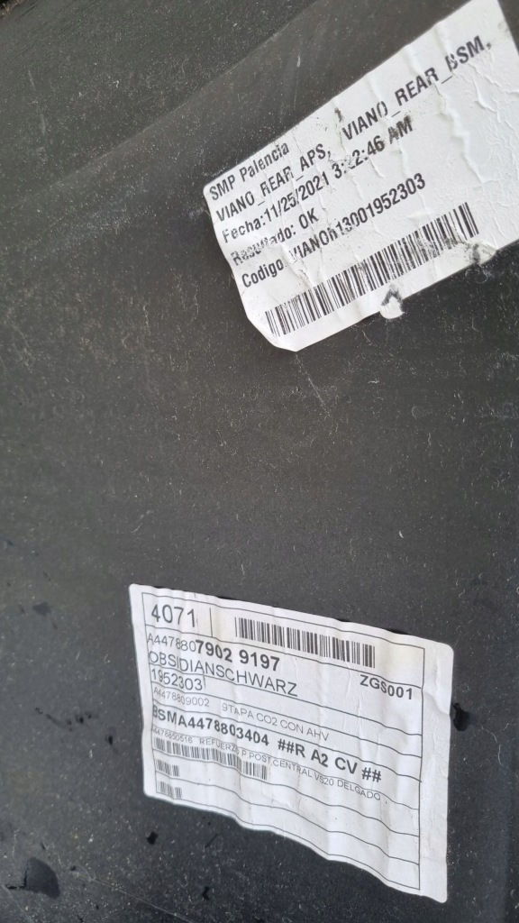 Бампер mercedes v-klasa w447 рестайлинг  19-22 задняя pdc Цена