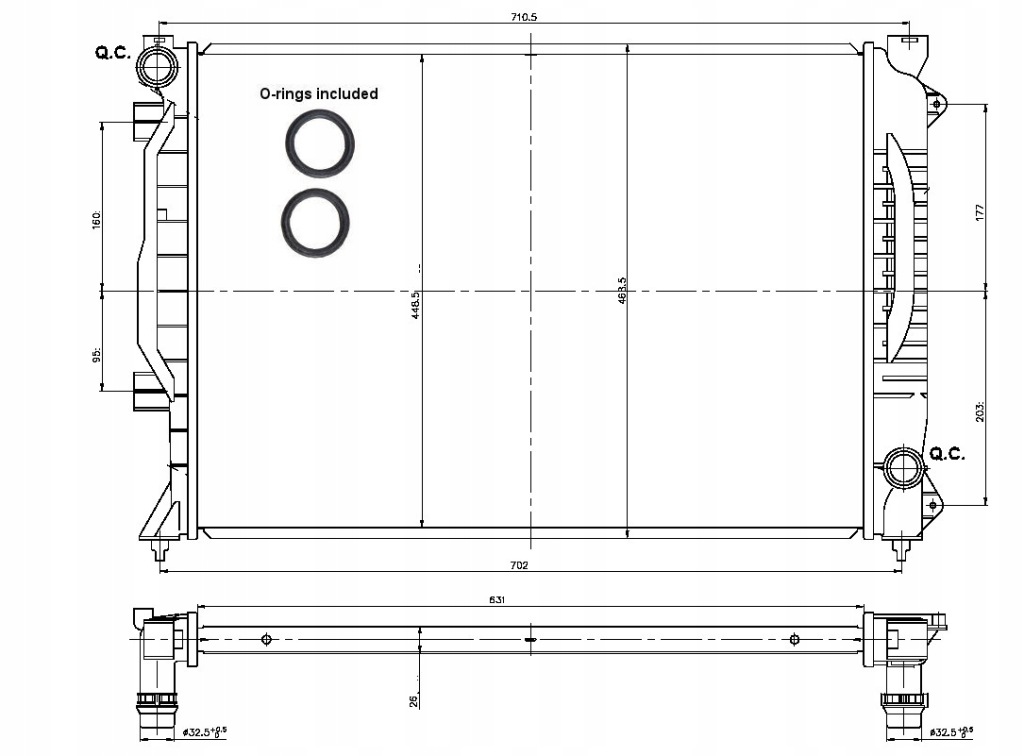 Радиатор двигателя audi audi a 6 / s 6 97- : 2.5 t Оригинал