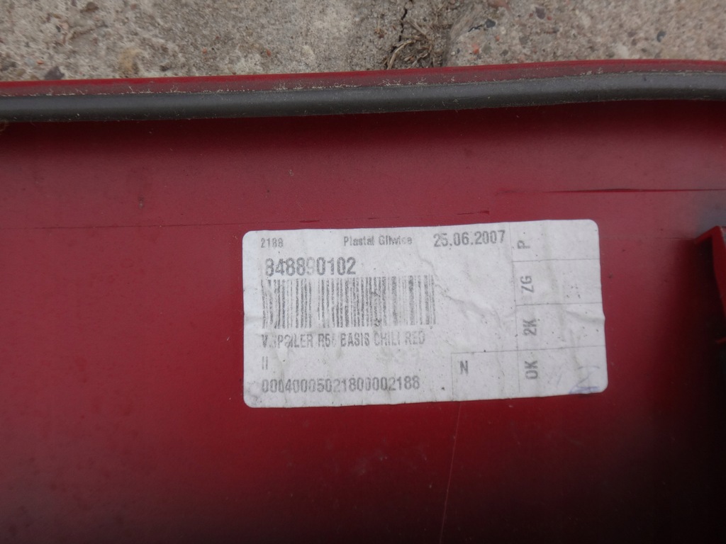 фото №3, Спойлер спойлер козырёк крышки mini r56 chili red