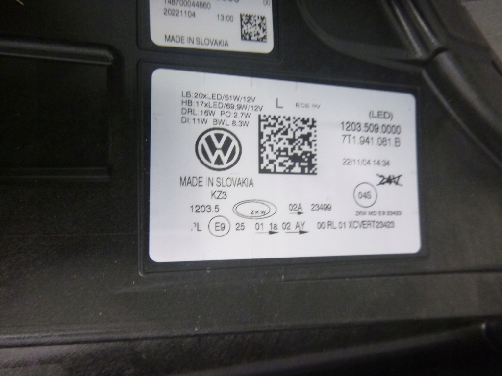 фото №11, Vw t7 multivan лампа перед лампи фара full led kpl 5pin eu nowe