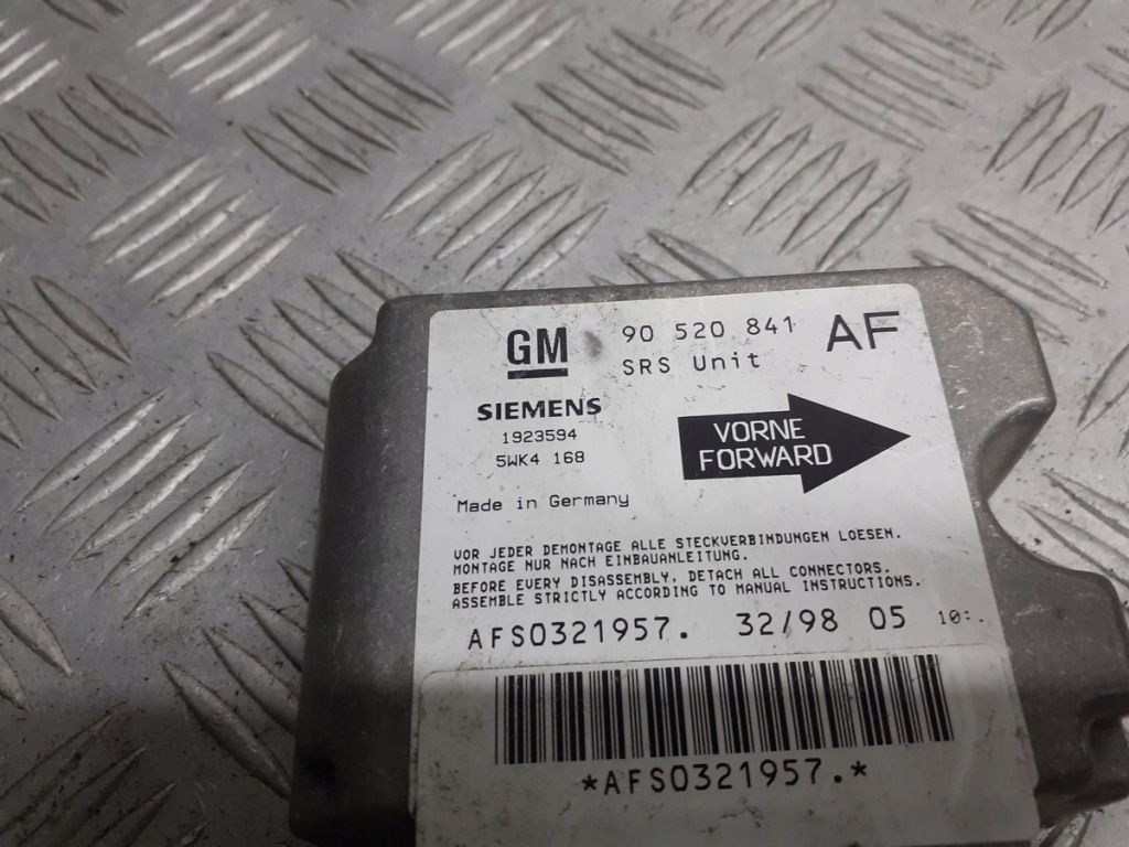фото №4, Модуль подушка безпеки opel astra g 90520841af