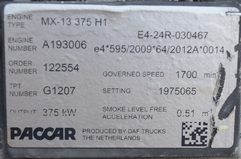 фото №9, Kompletny двигун daf 106 510km mx13 375 h1 euro 6