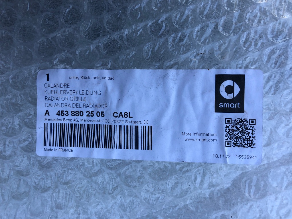 фото №4, Smart 453 fortwo lift решітка радіатора решітка радіатора nowa