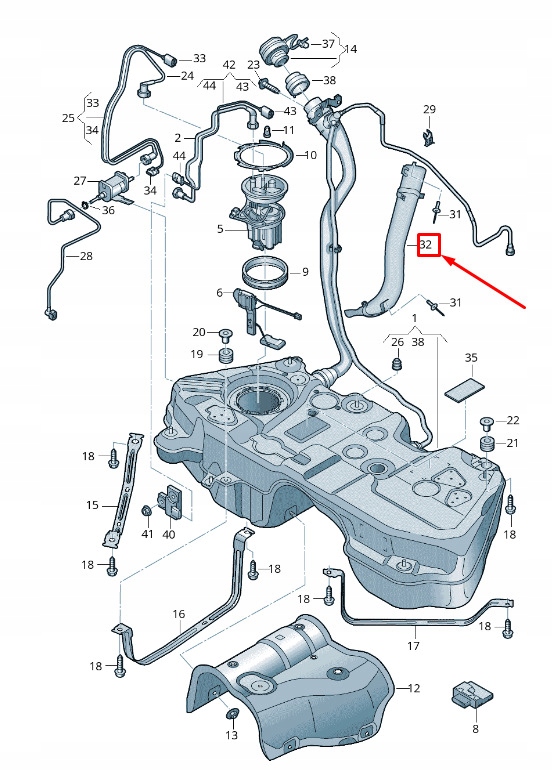 фото №1, Audi q5 fy fuel filler neck protective plate 80a201974 original