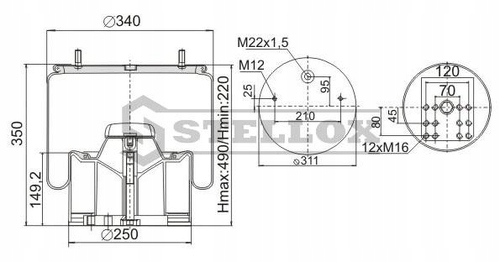 фото №1, Пневмоподушка подушка подвеска bpw
